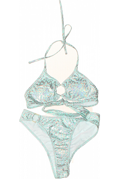 Mermaid Swimwear Dámské Dvoudílné Plavky Na Zavazování Metalické Velikost S