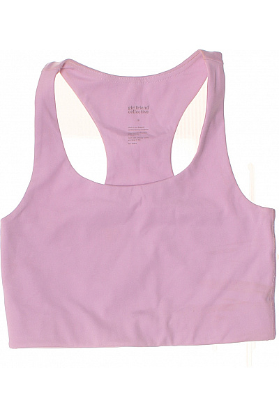 Girlfriend Collective Růžový Sportovní Crop Top Hladký Bezešvá Podprsenka Bez Zapínání Na Cvičení Velikost S