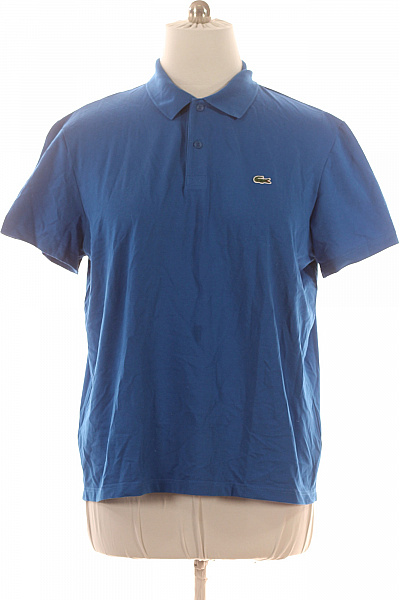 LACOSTE Pánské Modré Bavlněné Polo Tričko S Krátkým Rukávem Vel. Xxl