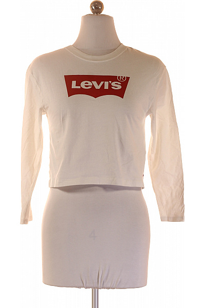 LEVIS Dívčí Bílé Tričko S Dlouhým Rukávem A Logem Vel. 140