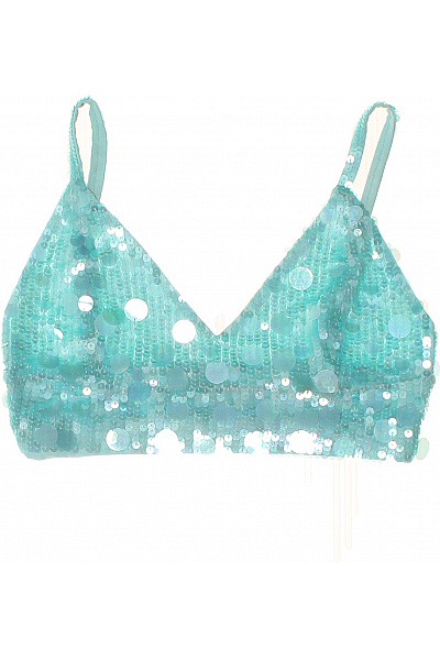 P.A.R.O.S.H. modré flitry trojúhelníkové plavková podprsenka crop top Vel. S | P.A.R.O.S.H. | obrázek 2