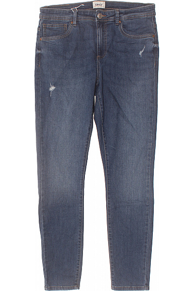 ONLY Dámské Modré Strečové Džíny S Dírami Skinny Fit Velikost L