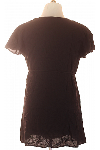 VERO MODA Hnědé lněné šaty s páskem a propínáním Vel. XL | VERO MODA | obrázek 3