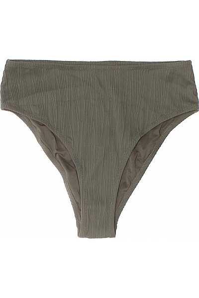 dámské plavkové kalhotky žebrované s vysokým pasem khaki Velikost 38 | Unimoda | obrázek 2