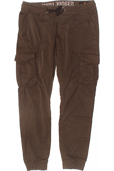 Alpha Industries Pánské Hnědé Cargo Tepláky Volnočasové S Kapsami Velikost S