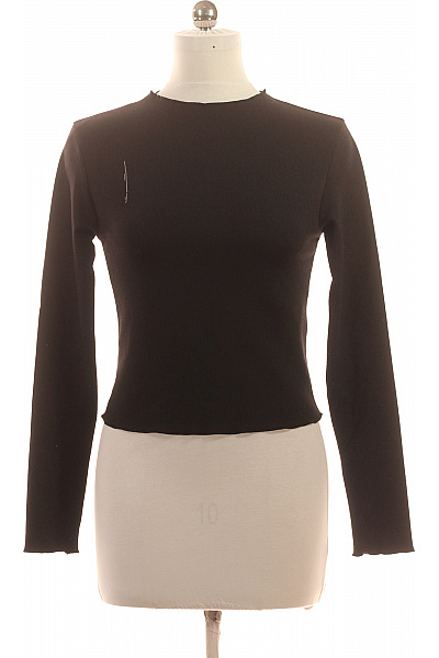 ONLY Dámské Tričko S Dlouhým Rukávem černé Basic Crop Top Velikost M