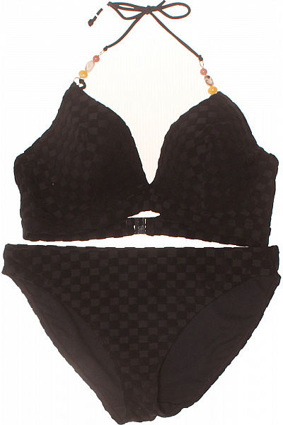 Dámské bikiny černé vzorované za krk s kamínky | Unimoda | obrázek 2
