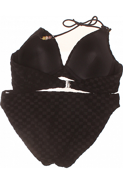Dámské bikiny černé vzorované za krk s kamínky | Unimoda | obrázek 3