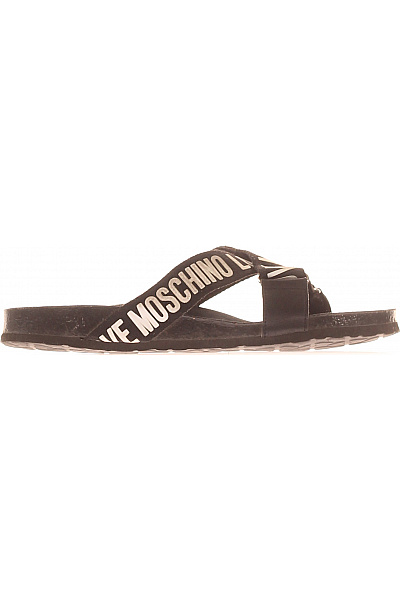 MOSCHINO Dámské žabky Textilní černé Volnočasové Letní Vel. 38