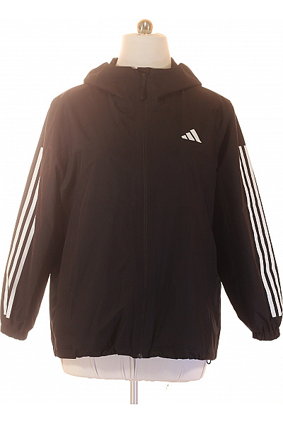 ADIDAS Pánská černá bunda s kapucí a pruhy na rukávech | ADIDAS | obrázek 2