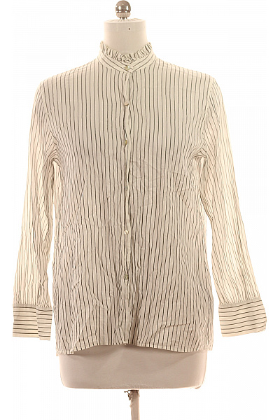 massimo dutti dámská košile s dlouhým rukávem pruhovaná elegantní se stojáčkem Vel. m | massimo dutti | obrázek 2