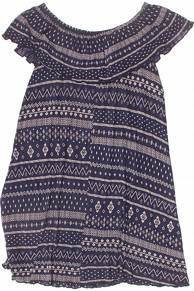 MANGO Dámské šaty bez rukávů boho vzorované letní volnočasové tmavě modré Vel. xs | MANGO | obrázek 2
