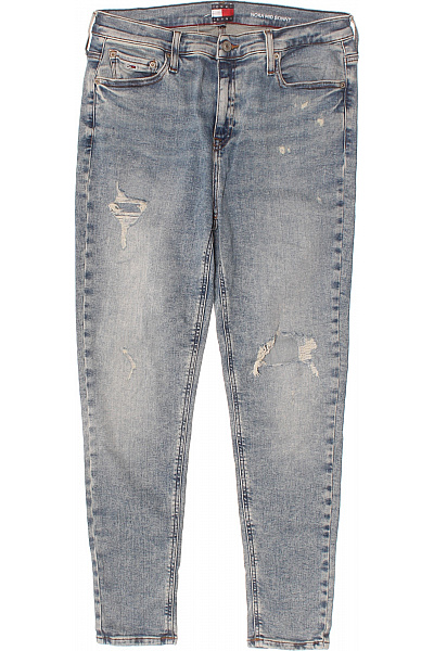 TOMMY HILFIGER Dámské Džíny Skinny Strečové S Dírami Modré Velikost EU 32/28