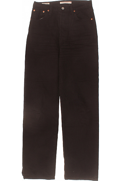 LEVIS Dámské černé Džíny Rovné S Vysokým Pasem Velikost 26/32
