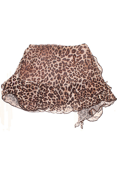 Bershka Dámská leopardí mini sukně průsvitná s volánky letní Vel. s | Bershka | obrázek 3