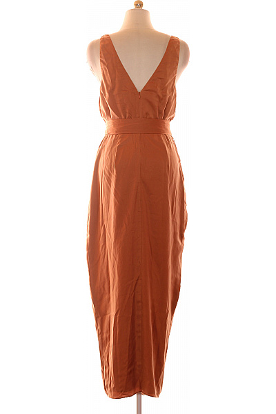 Oranžové šaty bez rukávů s páskem maxi elegantní Velikost 10 | Unimoda | obrázek 2