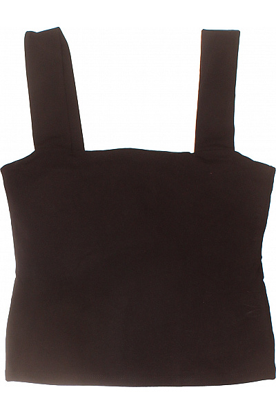 dámské tričko bez rukávů černé hranatý výstřih basic crop top Vel. 36 | Unimoda | obrázek 2