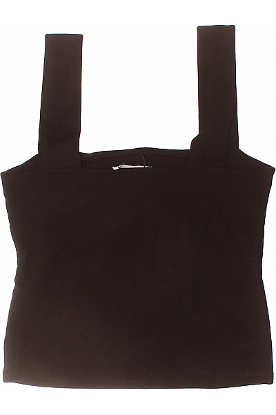 dámské tričko bez rukávů černé hranatý výstřih basic crop top Vel. 36 | Unimoda | obrázek 3