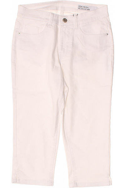 VERO MODA Bílé Bavlněné Kraťasy S Kapsami Volnočasové Tříčtvrteční Velikost EU XS