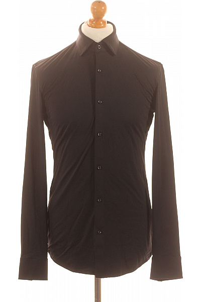 Hugo Boss Pánské černé Elegantní Slim Fit Košile S Dlouhým Rukávem Velikost 37