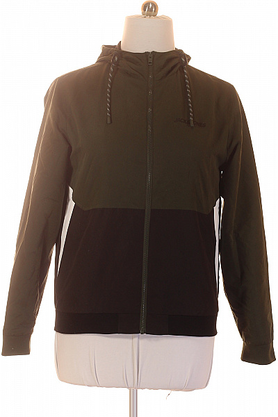 JACK & JONES Pánská bunda s kapucí zelená černá se zipem lehká outdoorová Vel. L | JACK & JONES | obrázek 2