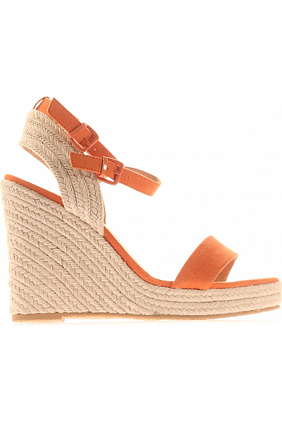 Dámské Oranžové Espadrilky Na Klínku S Páskem Velikost 41