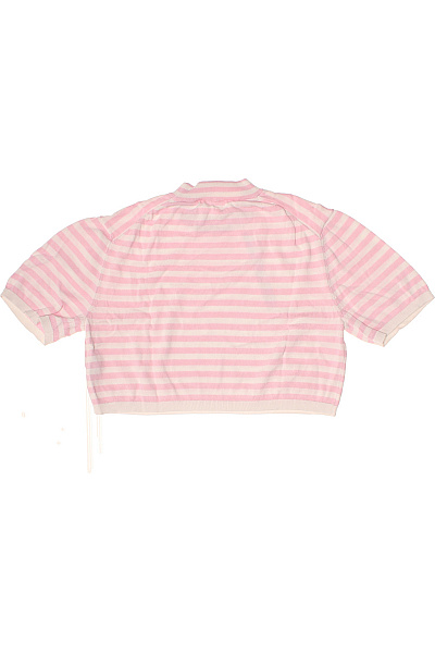 růžové pruhované crop top tričko s krátkým rukávem Velikost L | Unimoda | obrázek 3