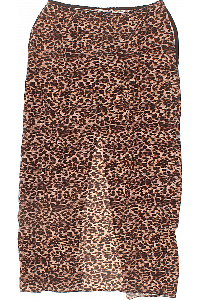 PULL&BEAR Dámská Dlouhá Sukně Leopardí Vzorovaná Průsvitná Vel. L