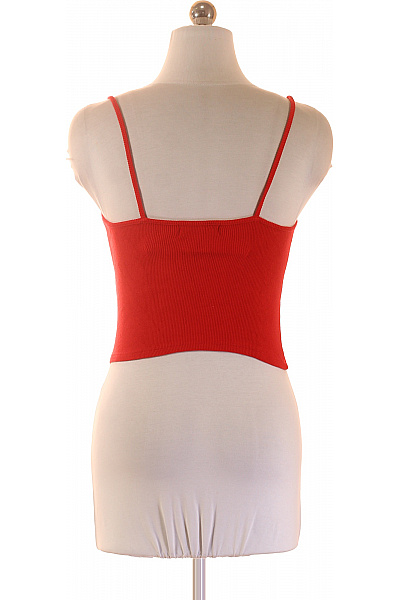 Bershka dámské červené tílko bez rukávů crop top basic Velikost S | Bershka | obrázek 3