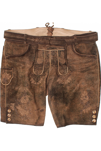 Pánské kožené kraťasy hnědé vintage s kapsami Vel. 54 | Unimoda | obrázek 2
