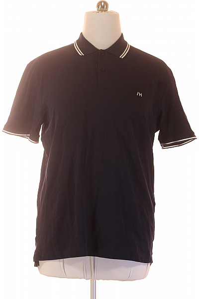 SELECTED Pánské Polo Tričko S Krátkým Rukávem A Límečkem Modré Vel. 2XL
