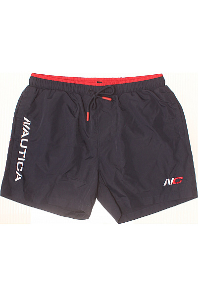 NAUTICA Pánské Modré Kraťasy Sportovní Volnočasové Plážové S Potiskem Vel. M