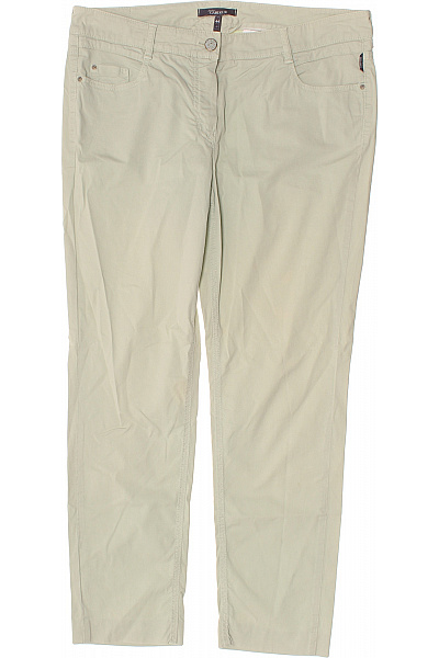 GARDEUR Dámské Bavlněné Kalhoty S Kapsami Rovné Béžové Vel. 44