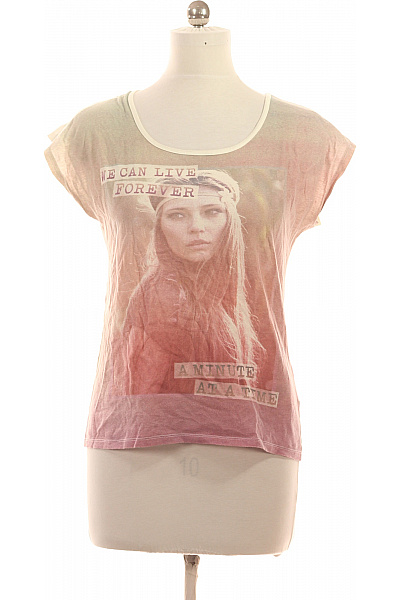 VERO MODA Dámské Tričko S Krátkým Rukávem A Potiskem S Fotkou A Nápisem Vel. M