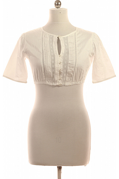 COUNTRY LINE  dámské bavlněné tričko s krátkým rukávem bílé crop top s výšivkou Velikost 38 | COUNTRY LINE  | obrázek 2