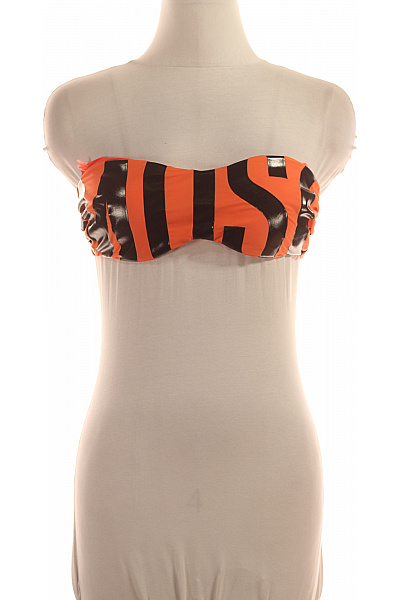 MOSCHINO dámské plavky oranžové pruhované lesklé bez ramínek Vel. 38 | MOSCHINO | obrázek 2