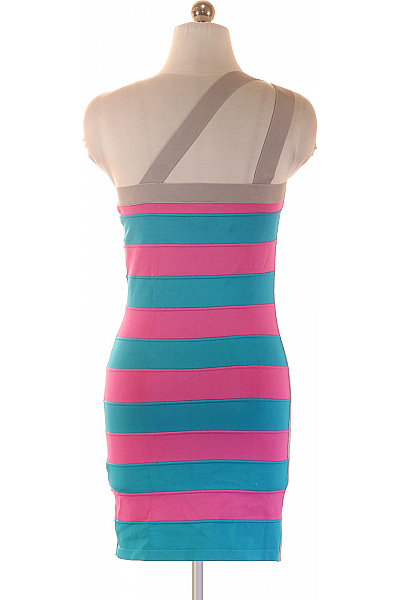 Lipsy šaty bez rukávů pruhované růžové tyrkysové letní sexy bodycon Vel. 10 | Lipsy | obrázek 3