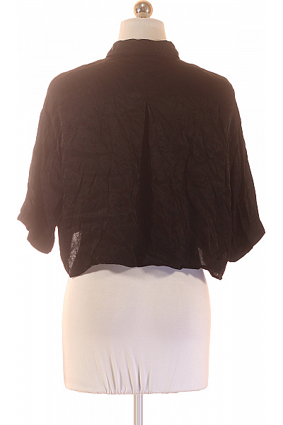 ZARA Dámská černá košile crop krátký rukáv lesklá viskóza elegantní letní Velikost XS | ZARA | obrázek 3
