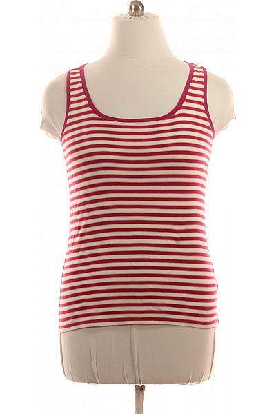 Marks & Spencer dámské tílko pruhované růžové bavlněné basic Vel. EU 44 | Marks & Spencer | obrázek 2