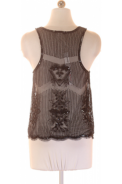 VILA Dámské tričko bez rukávů s flitry černé elegantní vintage Vel. S | VILA | obrázek 3