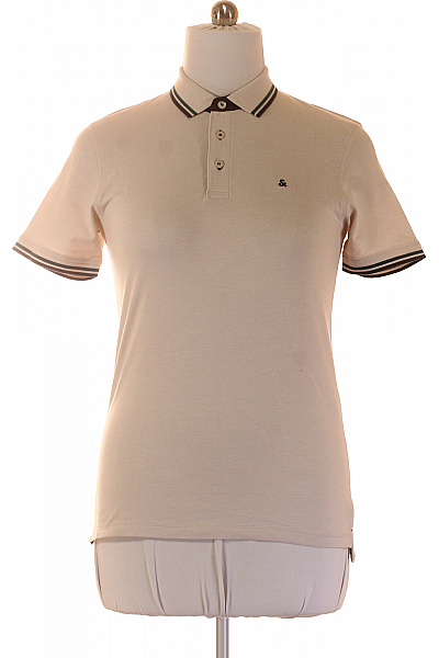 JACK & JONES Pánské béžové polo tričko s krátkým rukávem a výšivkou Velikost M | JACK & JONES | obrázek 2
