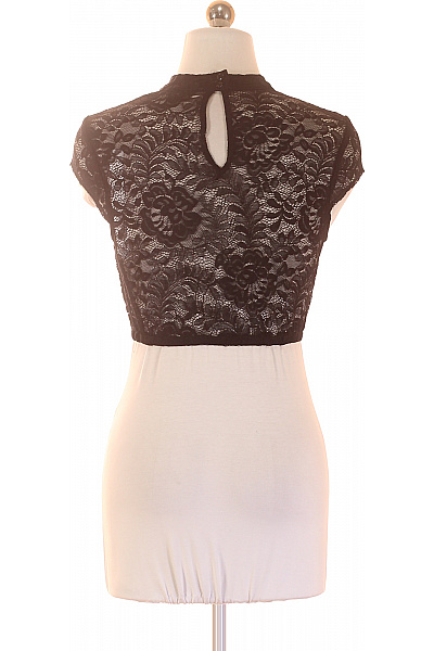 Dámské tričko krátký rukáv crop top květinový vzor průhledné černé Velikost XS | Unimoda | obrázek 3