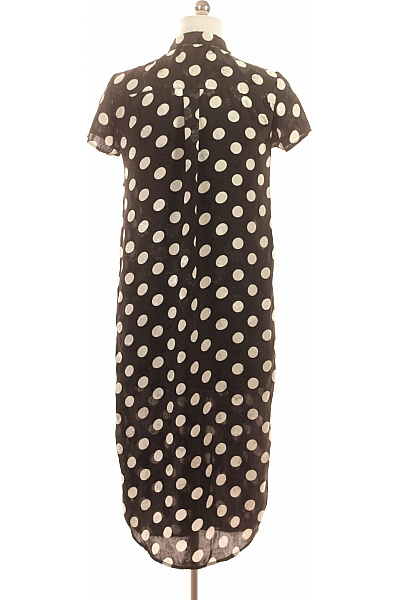 PIECES dámské šaty košilové krátký rukáv puntíkované černé Velikost M | PIECES | obrázek 2