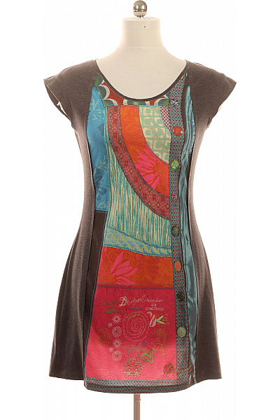 DESIGUAL šaty tunikové krátký rukáv barevné volnočasové boho Vel. L | DESIGUAL | obrázek 2