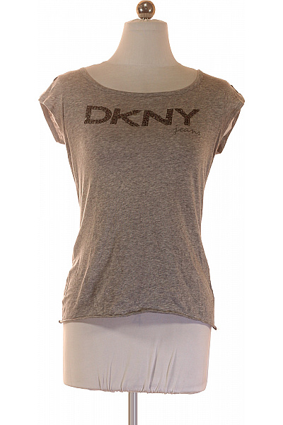 Donna Karan šedé tričko s krátkým rukávem a nápisem Vel. S | Donna Karan | obrázek 2