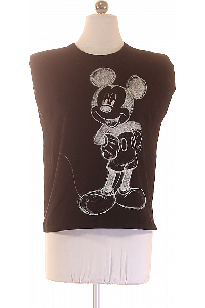 PULL&BEAR dámské tričko s krátkým rukávem černé s potiskem Mickey Mouse bavlna Vel. S | PULL&BEAR | obrázek 2