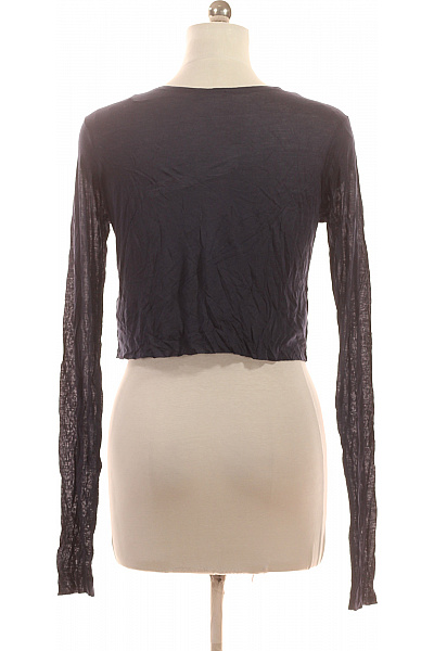 ZARA Dámské tričko s dlouhým rukávem crop top modré Velikost L | ZARA | obrázek 3