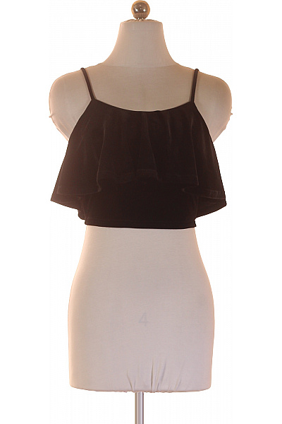 New look dámské černé tílko crop top volánové bez rukávů Velikost 80 | New look | obrázek 2