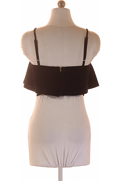 New look dámské černé tílko crop top volánové bez rukávů Velikost 80 | New look | obrázek 3