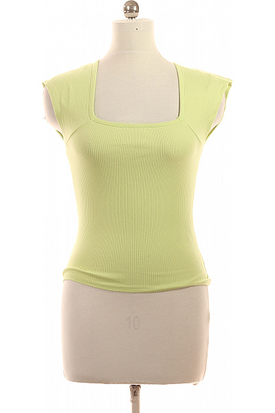 dámské bavlněné tričko bez rukávů zelené s hranatým výstřihem basic Velikost EU L | Unimoda | obrázek 2